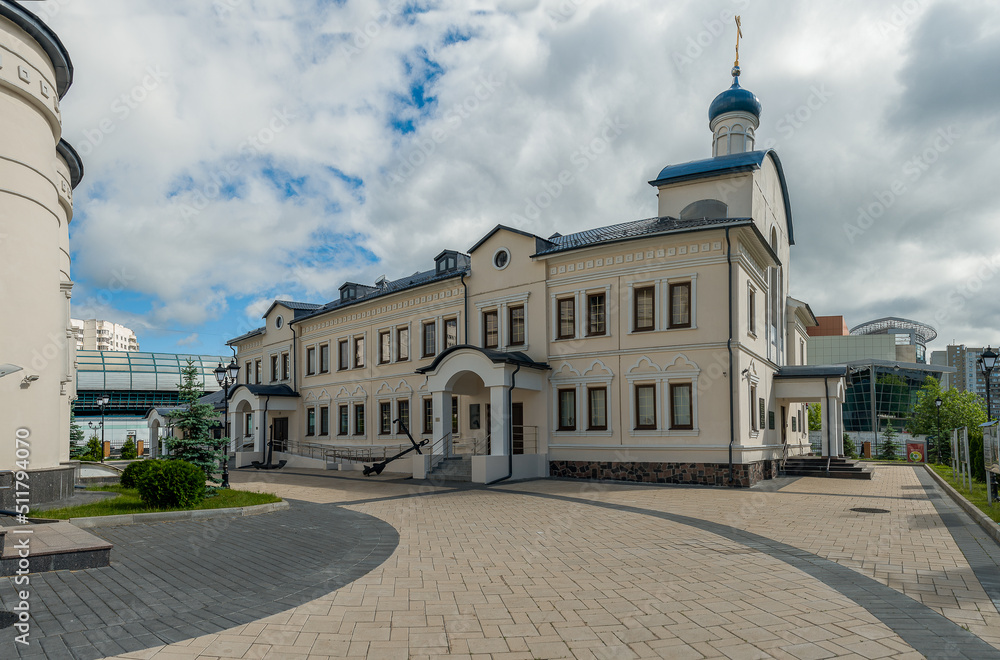 In the courtyard of the Church of the Holy Righteous Warrior Feodor Ushakov