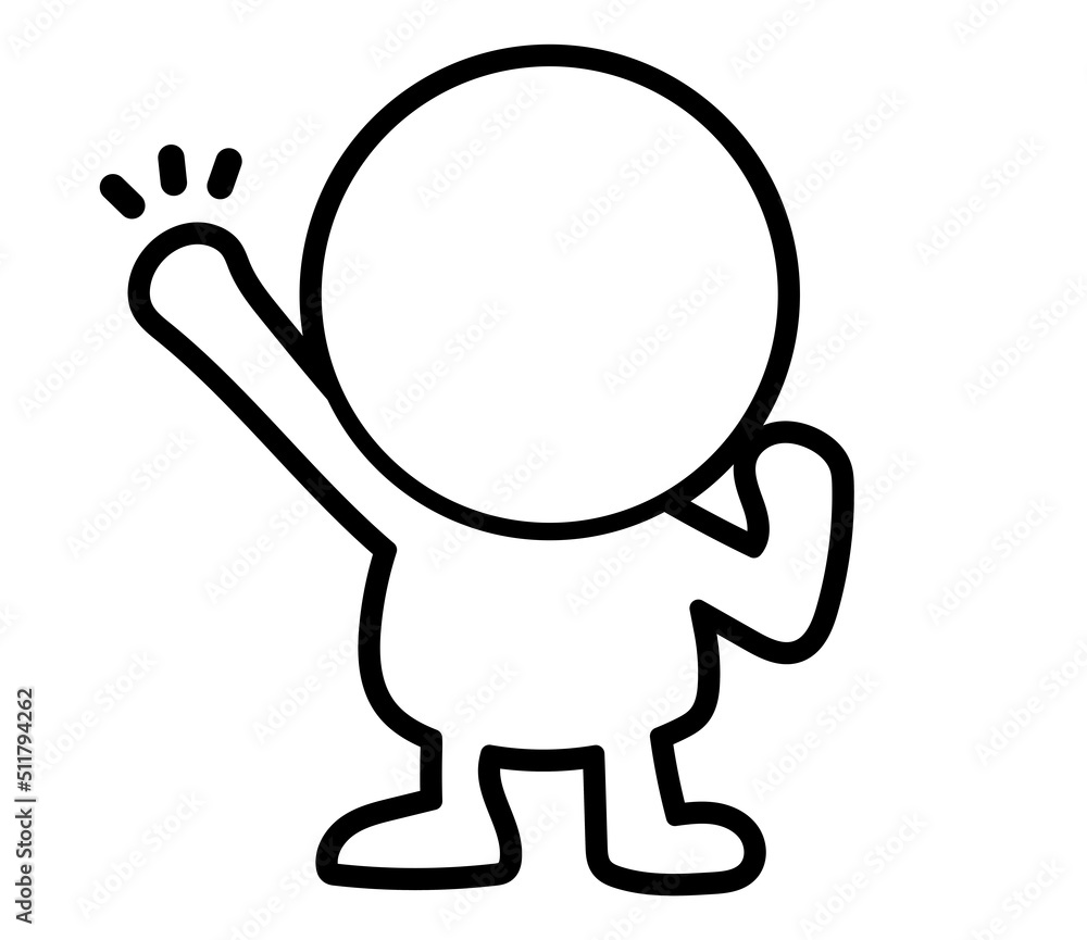 This is an illustration of a two-headed white person raising his right hand and being happy. This is an illustration of a two-headed white person raising his right hand and being happy.