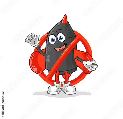 say no to dart mascot. cartoon vector