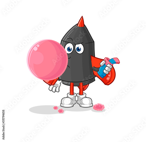 dart chewing gum vector. cartoon character