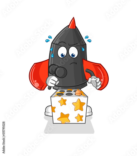 dart play whack a mole mascot. cartoon vector