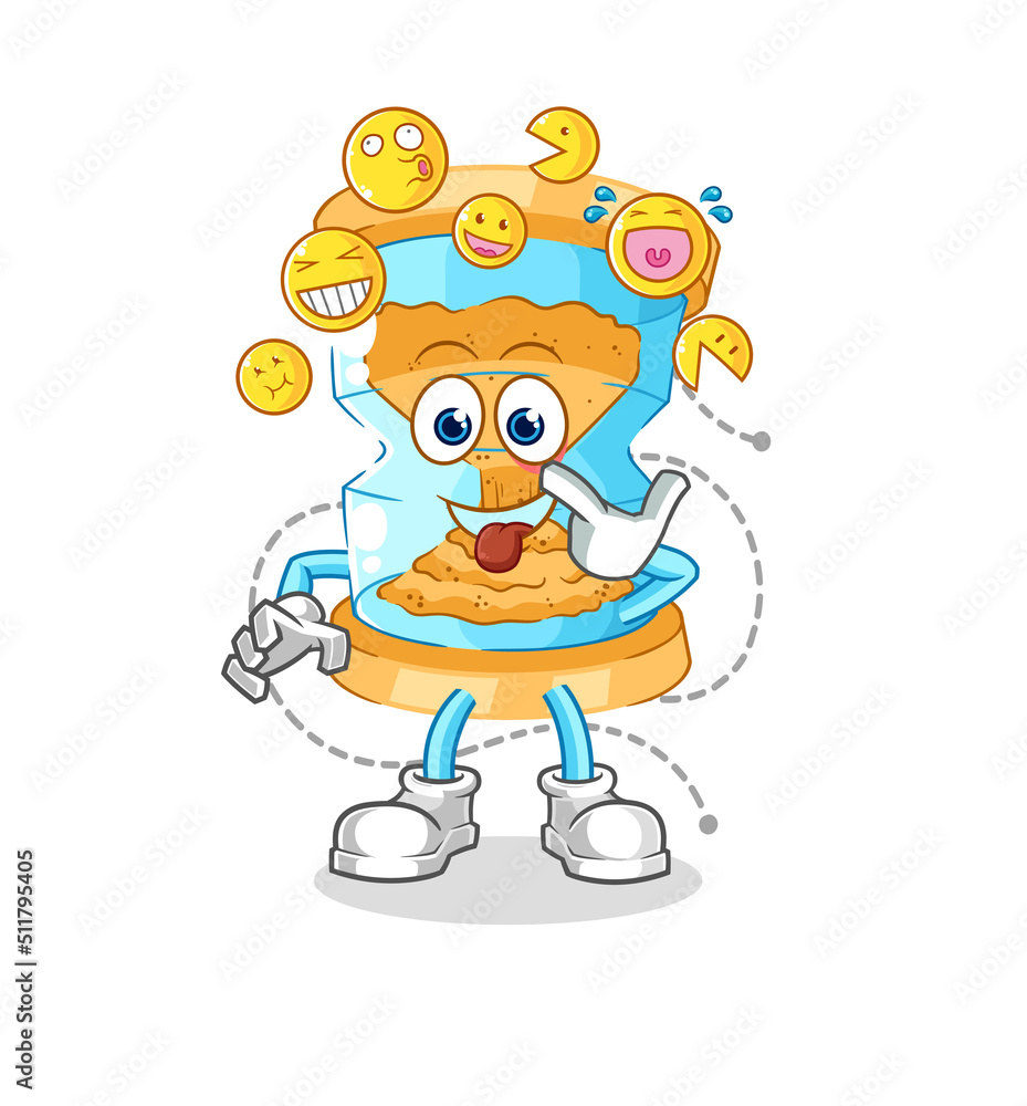 hourglass laugh and mock character. cartoon mascot vector hourglass laugh and mock character. cartoon mascot vector