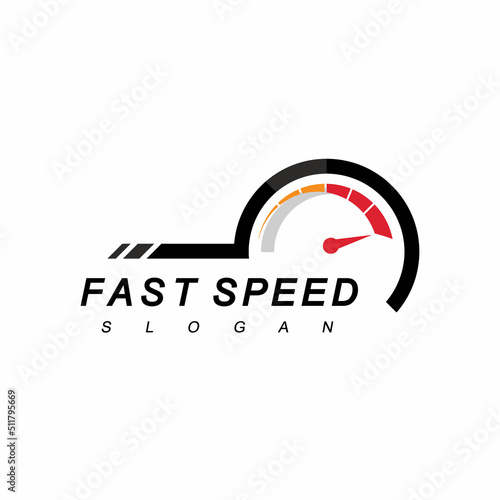 Speedometer logo, Fast Speed Concept, fast icon design vector