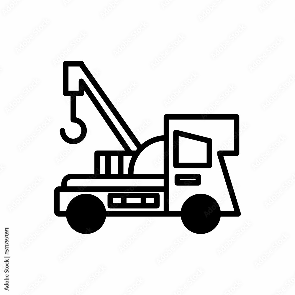Naklejka premium Tow truck icon or logo vector illustration sign symbol isolated