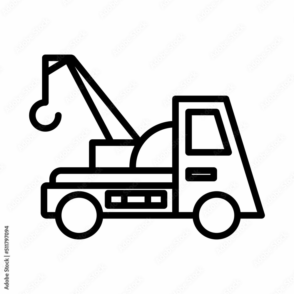 Naklejka premium Tow truck icon or logo vector illustration sign symbol isolated