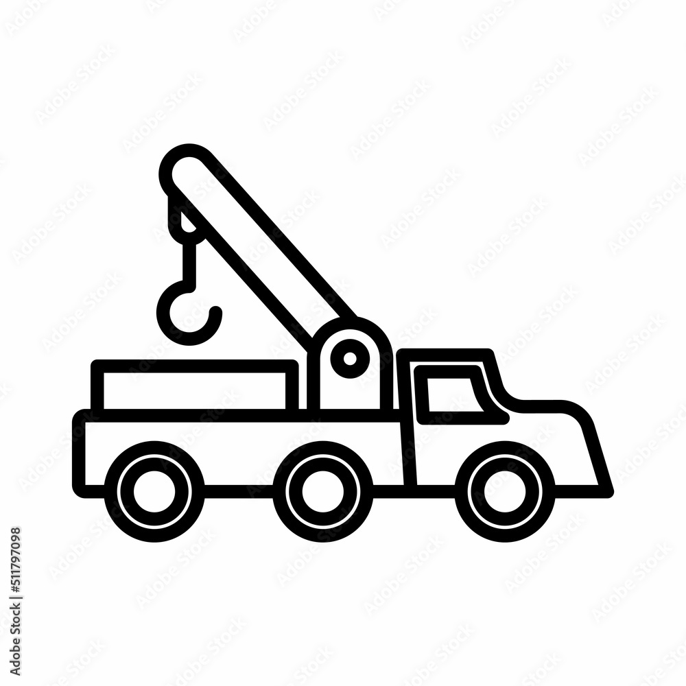 Naklejka premium Tow truck icon or logo vector illustration sign symbol isolated