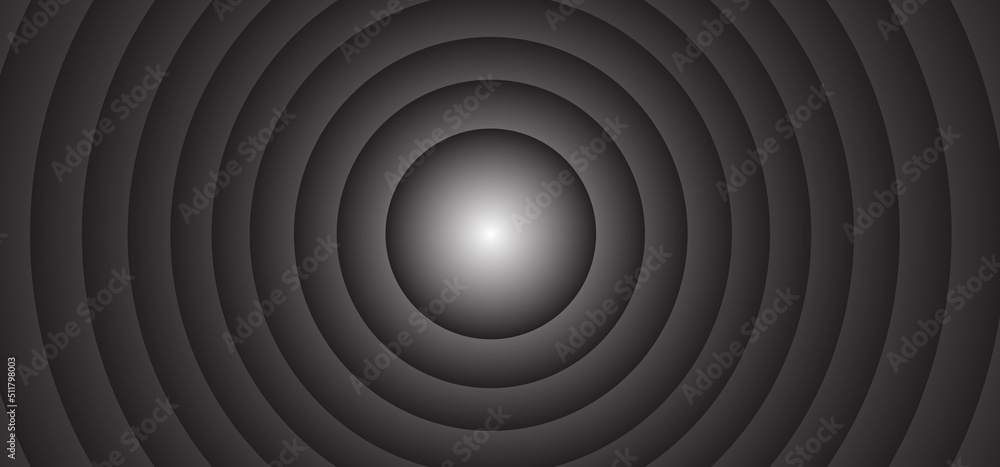 Fototapeta premium Abstract black circle radial pattern background.