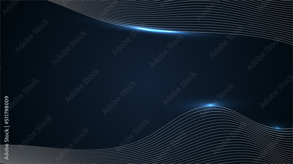 Abstract wavy or wavy lines with lighting effect on dark blue background. Abstract wavy or wavy lines with lighting effect on dark blue background.