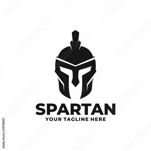 Canvas Print Spartan logo design vector. Spartan helmet logo