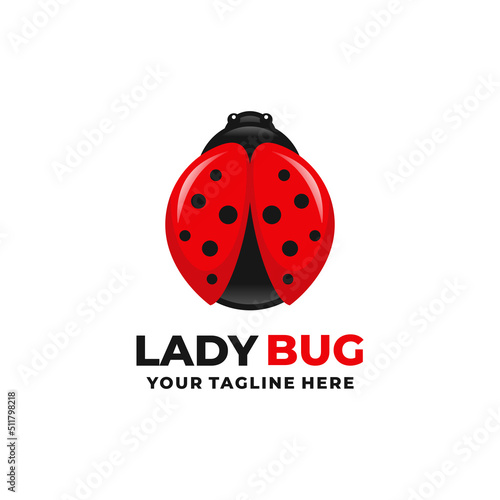 Ladybug logo design vector illustration