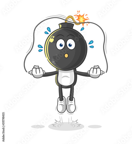 bomb head jump rope exercise. character vector