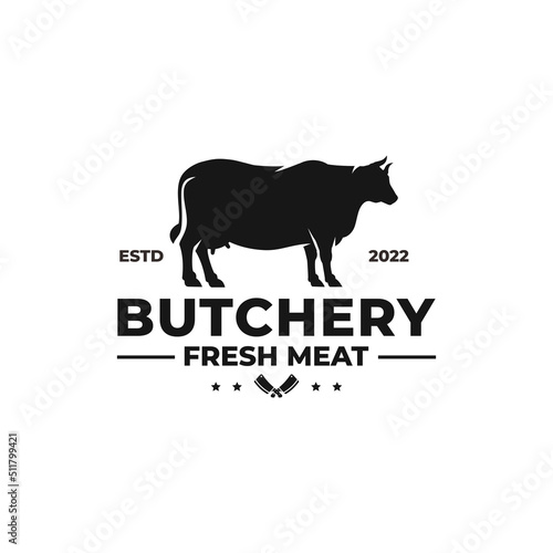Butchery logo design vector. Meat shop logo