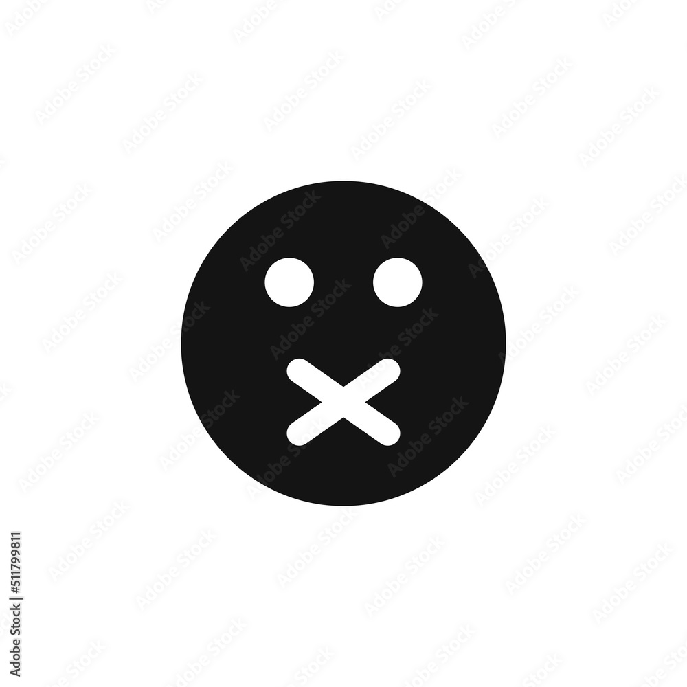 Fototapeta premium Keep silence face emoticon icon vector