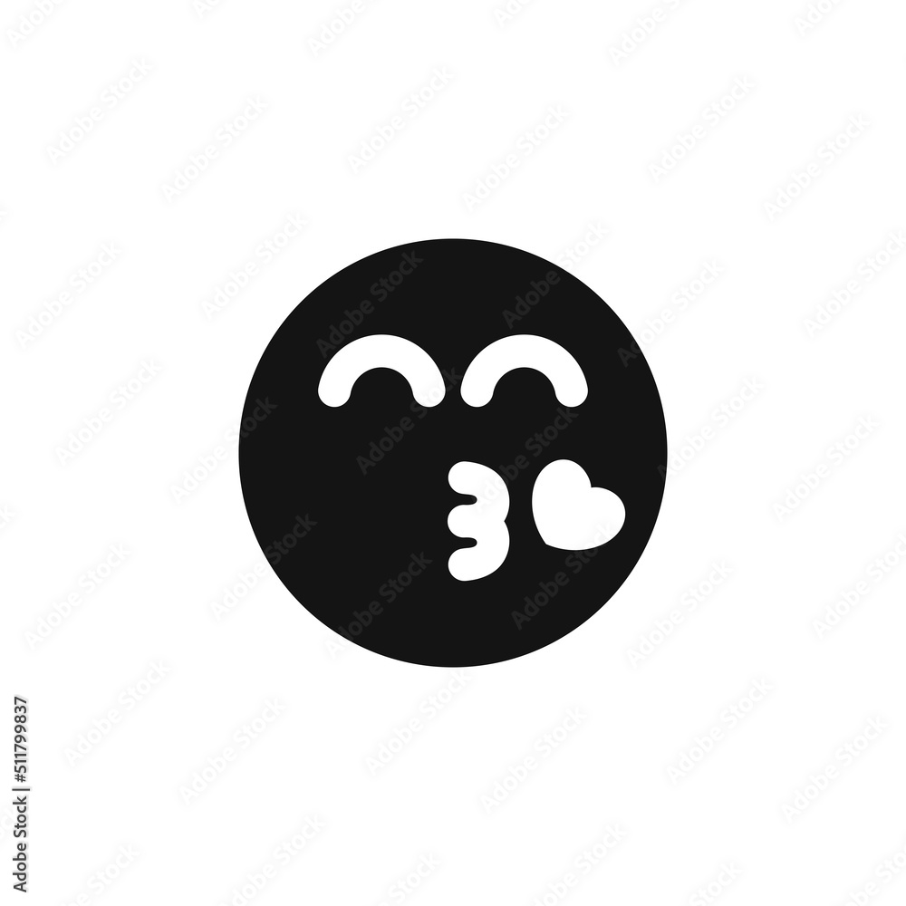 Kiss face emoticon icon vector Kiss face emoticon icon vector