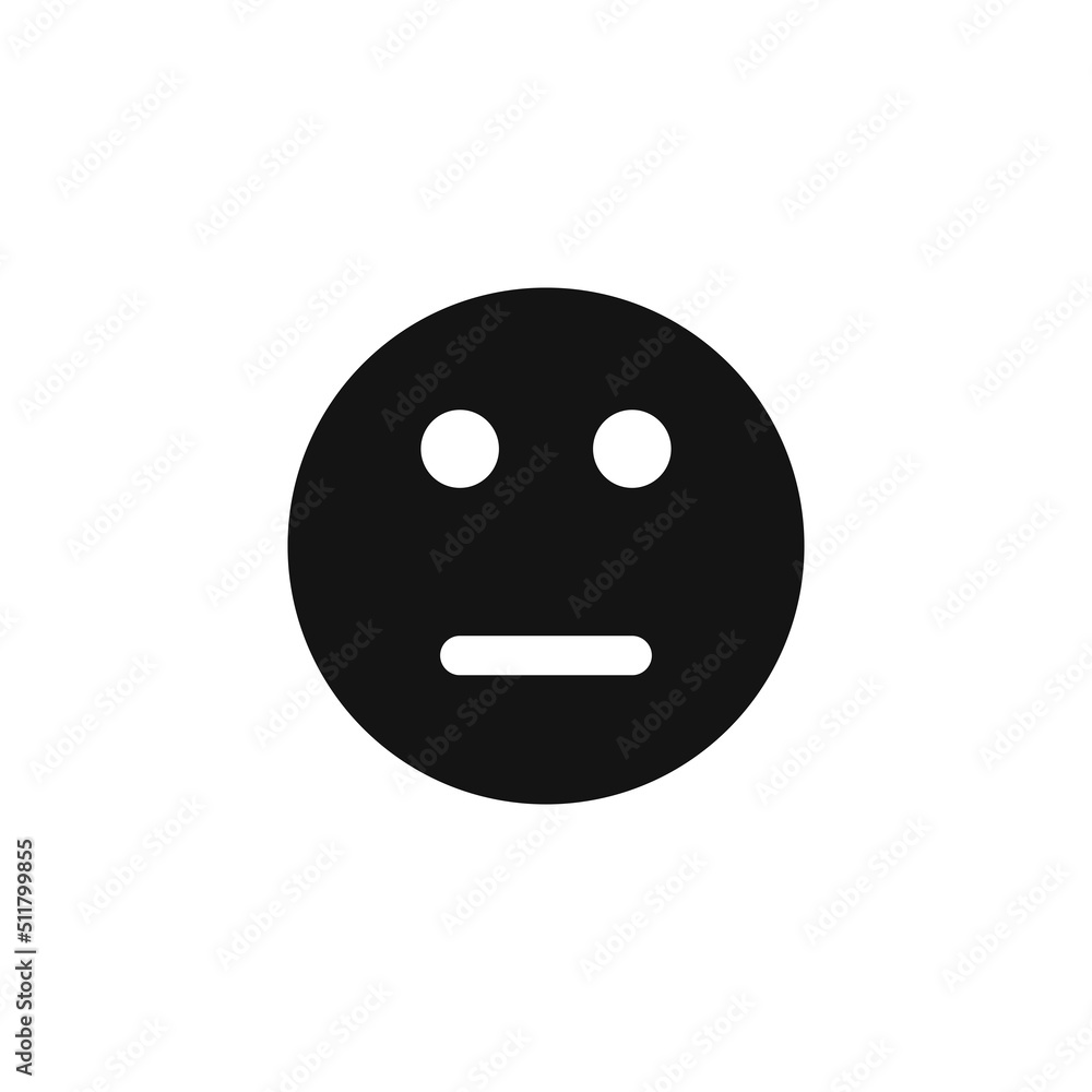 Fototapeta premium Neutral face emoticon icon vector
