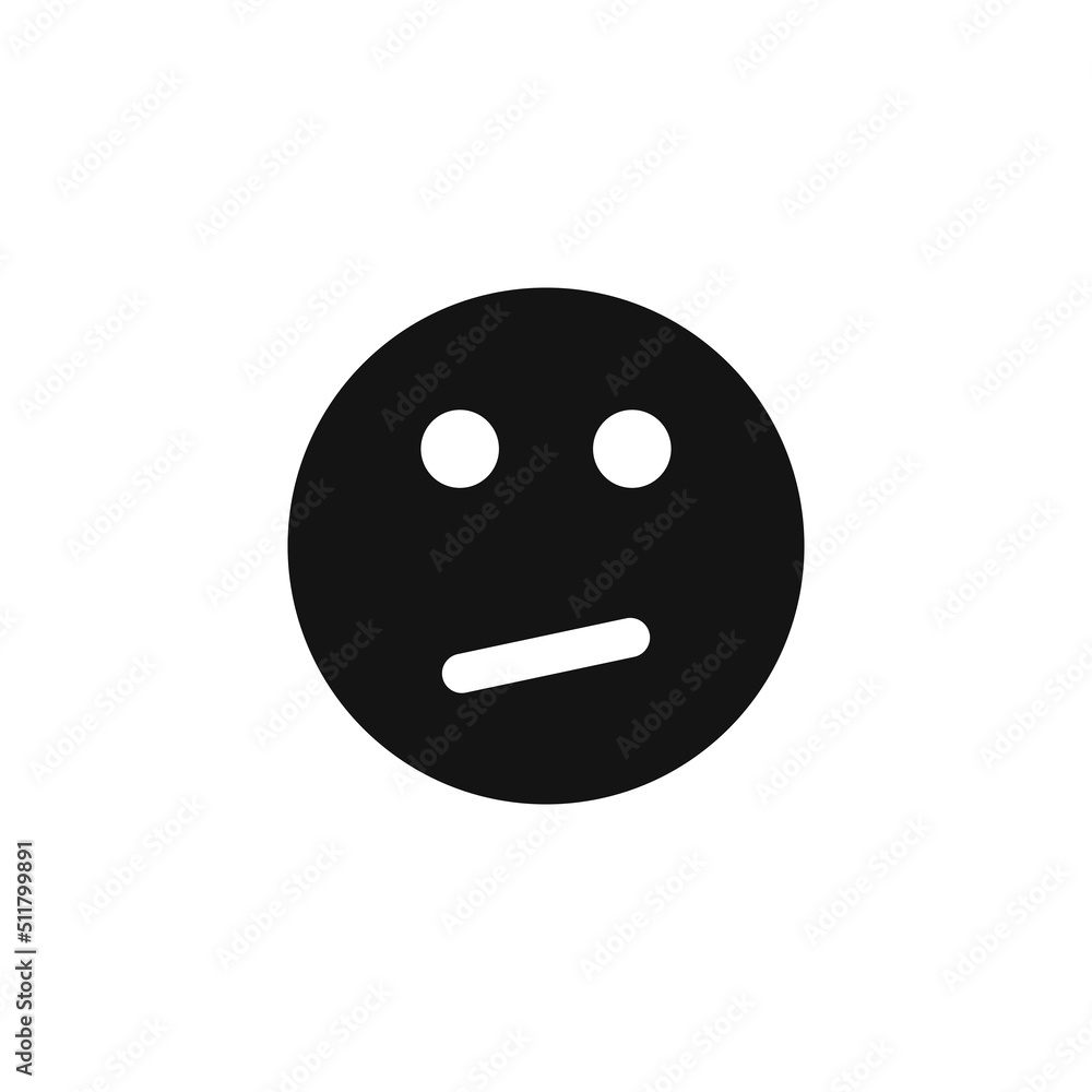 Fototapeta premium Smirk face emoticon icon vector