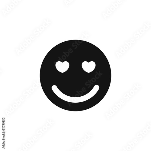 Love struck face emoticon icon vector