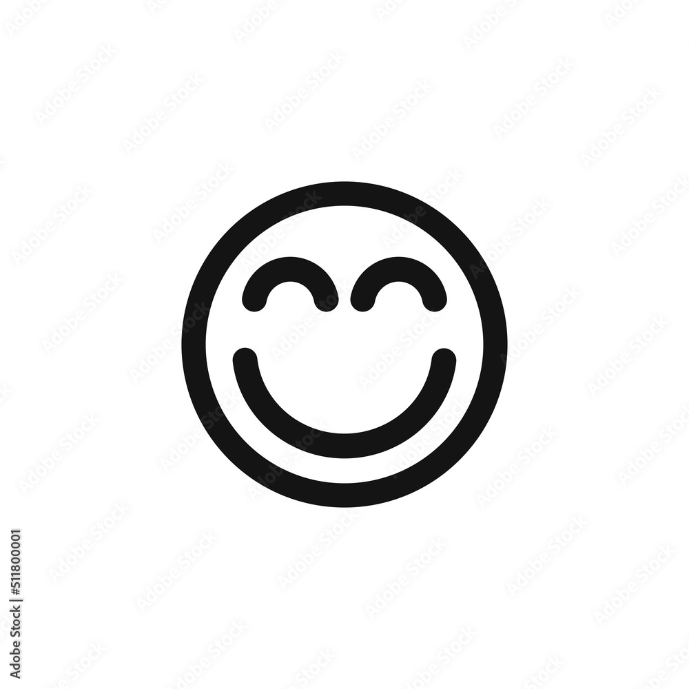 Blush face emoticon icon vector