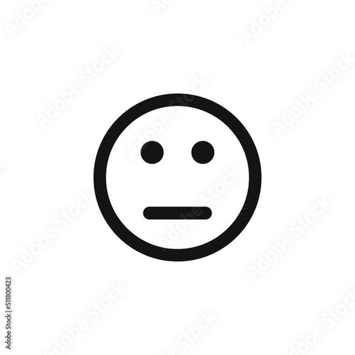 Neutral face emoticon icon vector