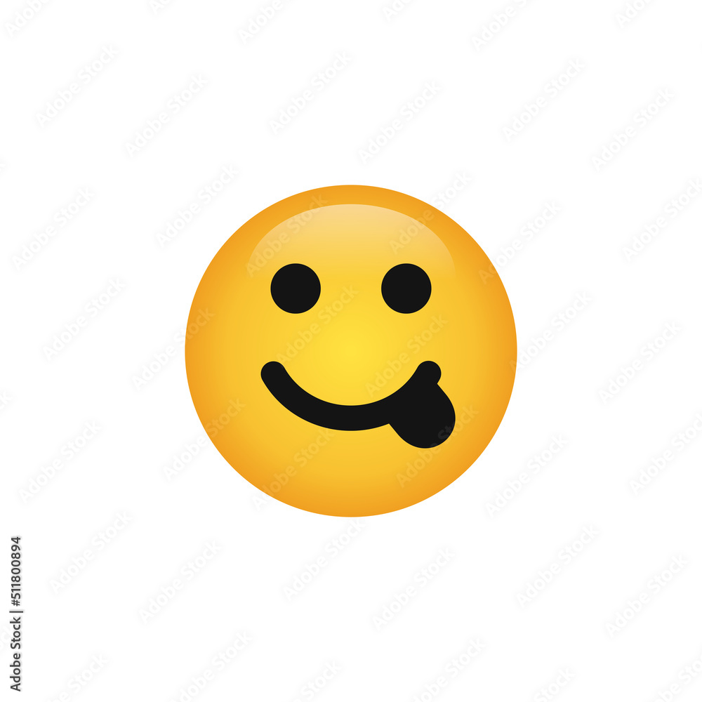 Fototapeta premium Tongue face emoticon icon vector