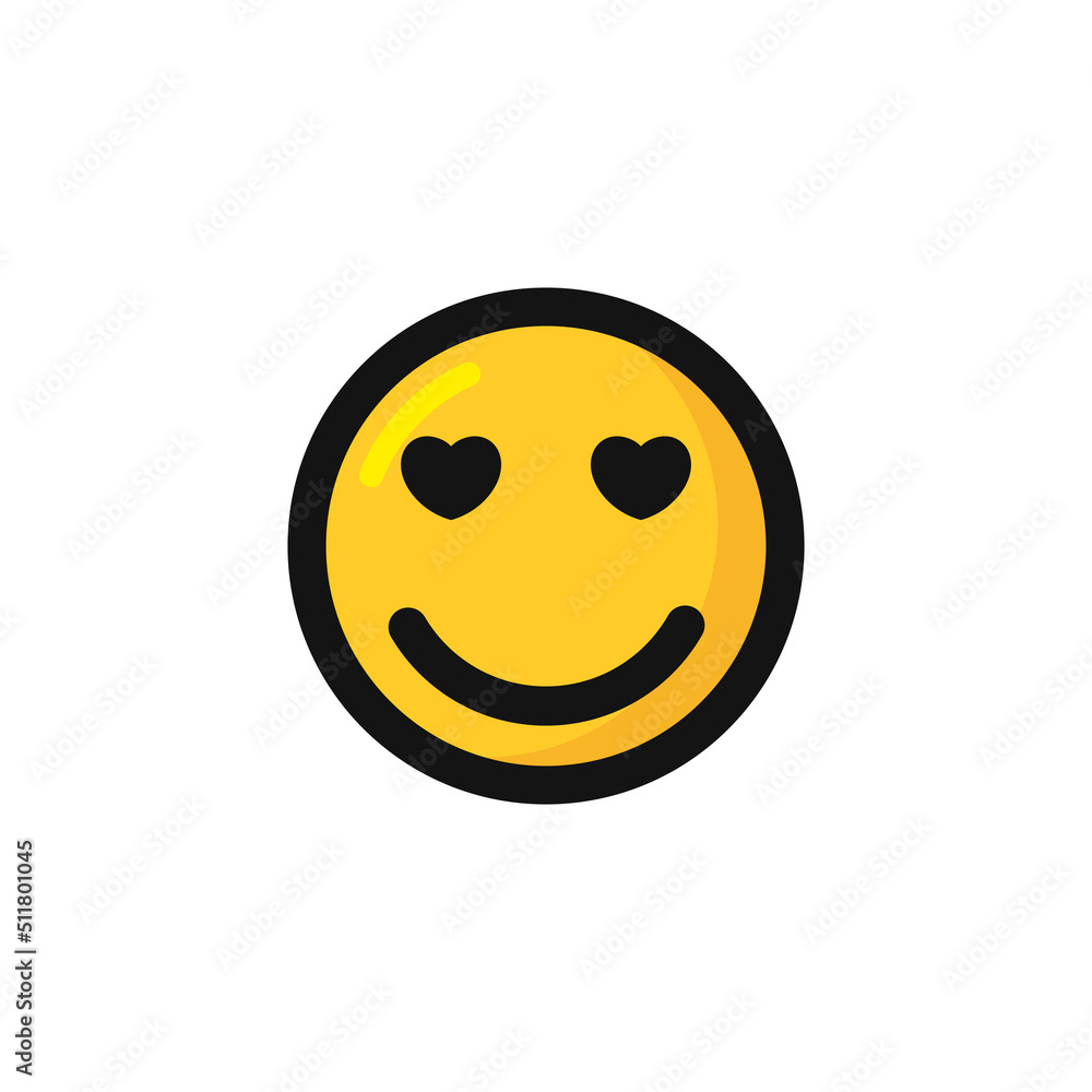 Fototapeta premium Love struck face emoticon icon vector