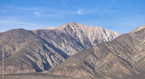 Rocky Desert Mountain Nature Landscape. Sunny Blue Sky. Nevada, United States of America. Nature Background. © edb3_16