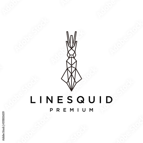 Squid geometric logo vector icon design template