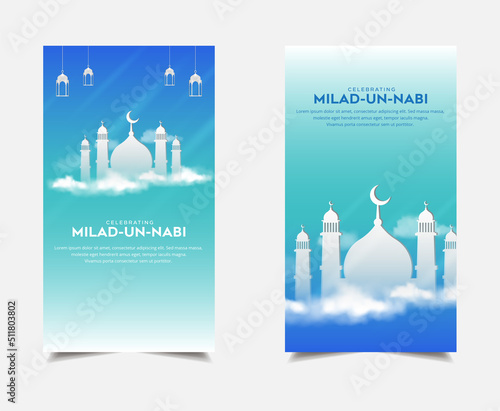Wonderful Maulid Nabi Muhammad design template stories or Mawlid Prophet Muhammad islamic stories