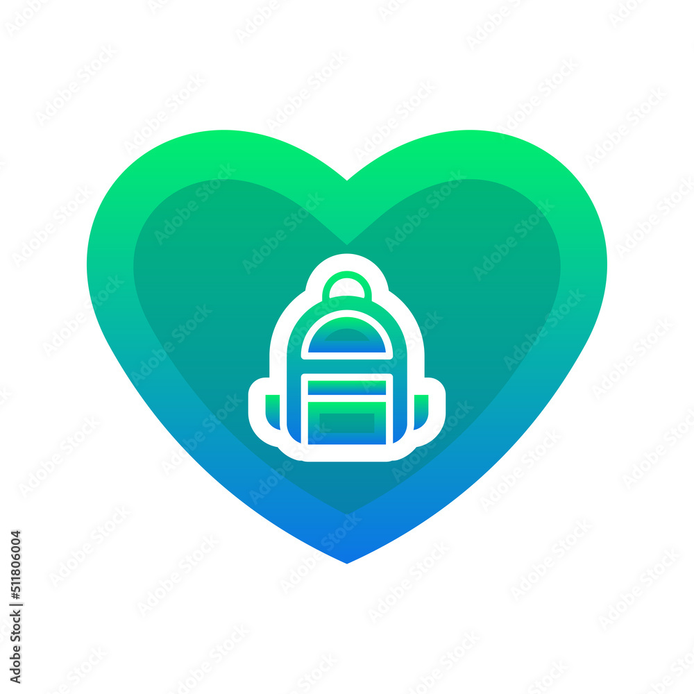 backpack love logo gradient design template icon backpack love logo gradient design template icon