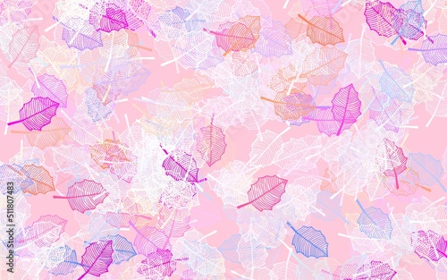 Light Blue, Red vector abstract pattern with leaves.