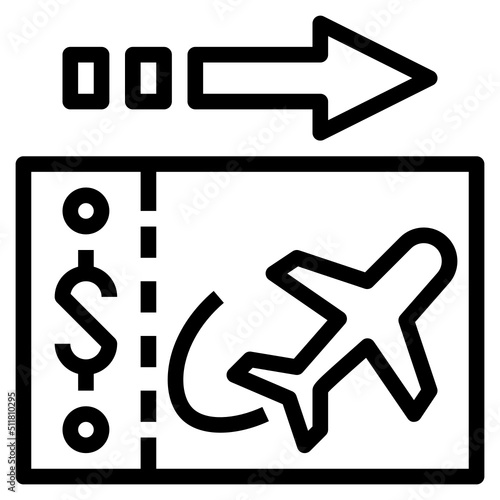 One-way ticket Icon