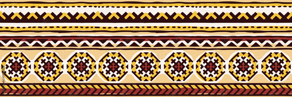 Seamless border, ethnic background, hand drawing, vector banner Seamless border, ethnic background, hand drawing, vector banner