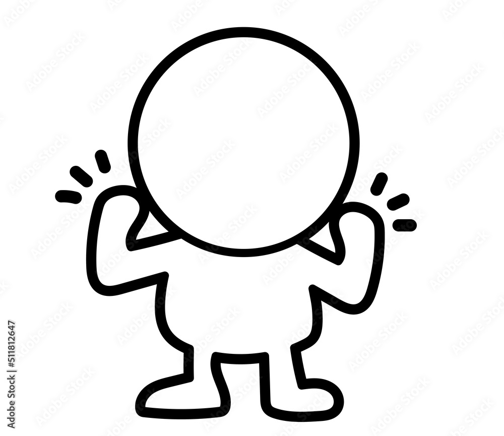 Fototapeta premium It is an illustration that a two-headed white person is enthusiastic.