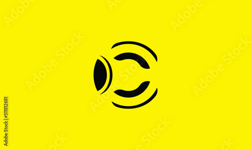 C logo icon design template element.Vector Template. black and yellow concept.