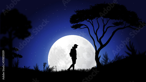silhouetted man illustration photo