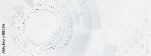 Abstract white geometric hexagon with futuristic technology digital hi tech concept background. Vector illustration