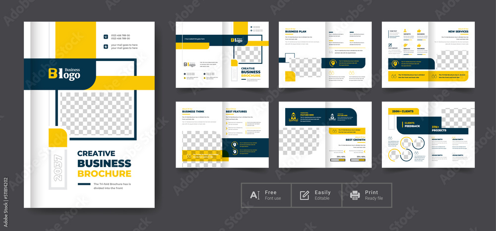 Business brochure or product catalog design template for your business professional company product catalog design brochure fully editable text and vector - obrazy, fototapety, plakaty 