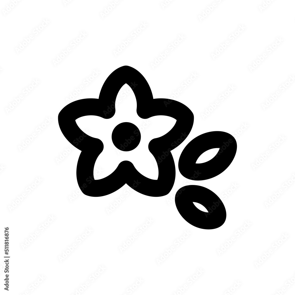 Simple plumeria flower icon, Vector outline icon on white background. Simple plumeria flower icon, Vector outline icon on white background.