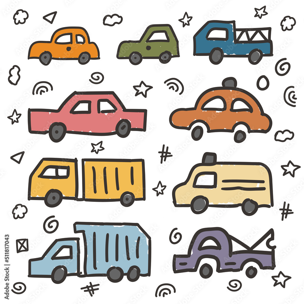 Outline Car Coloring Book Kids Adults Stock Vector (Royalty Free)  1427719124 | Shutterstock