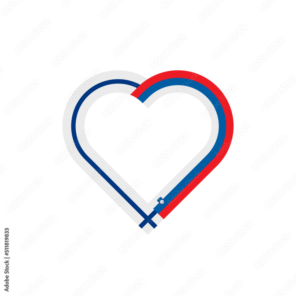unity concept. heart ribbon icon of finland and slovenia flags. vector illustration isolated on white background unity concept. heart ribbon icon of finland and slovenia flags. vector illustration isolated on white background