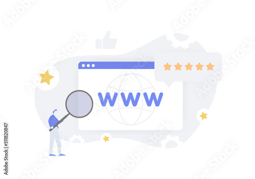 Domain Authority - search engine website ranking score based on the quality and quantity external backlinks. E-A-T SEO illustration. Expertise, Authoritativeness, Trustworthiness concept