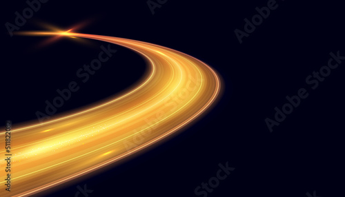Modern abstract golden glow moving at high speed. Futuristic dynamic motion technology. Motion pattern for banner or poster design background idea. Vector eps10.