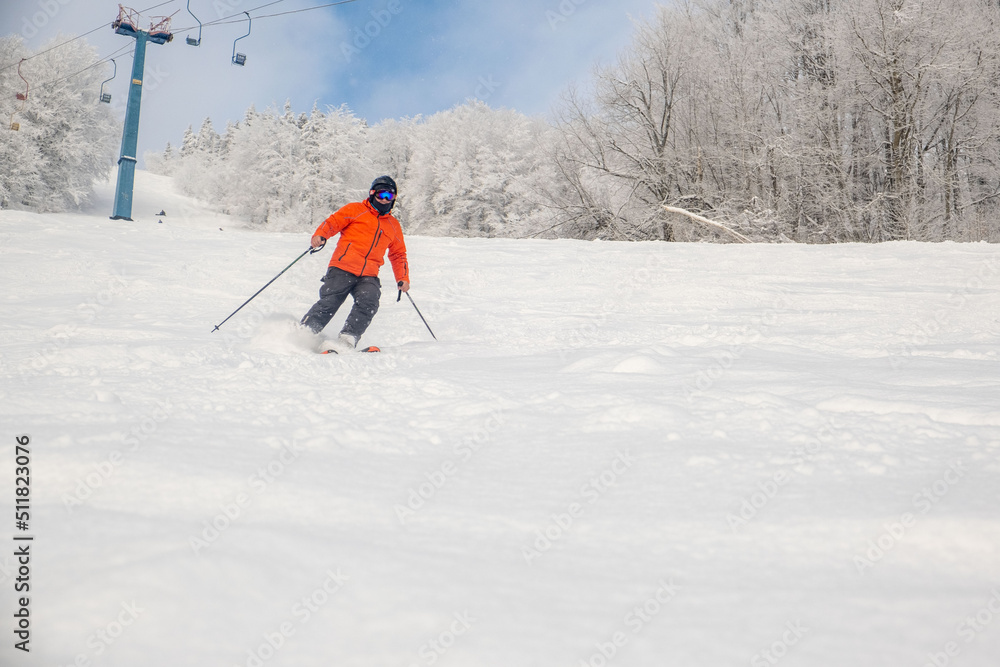 man skier at ski slope man skier at ski slope