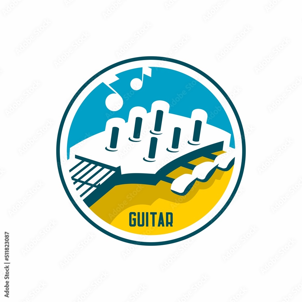 Fototapeta premium vector illustration of guitar, music vector icon
