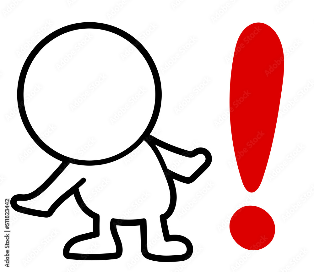It is an illustration that a white person with two heads is surprised. It is an illustration that a white person with two heads is surprised.