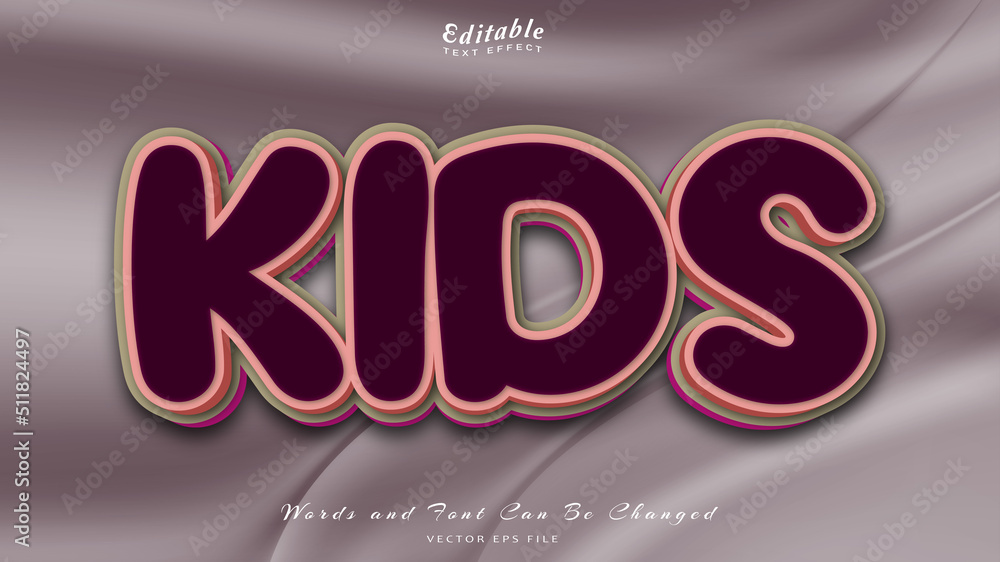 kids editable text effect, free font kids editable text effect, free font