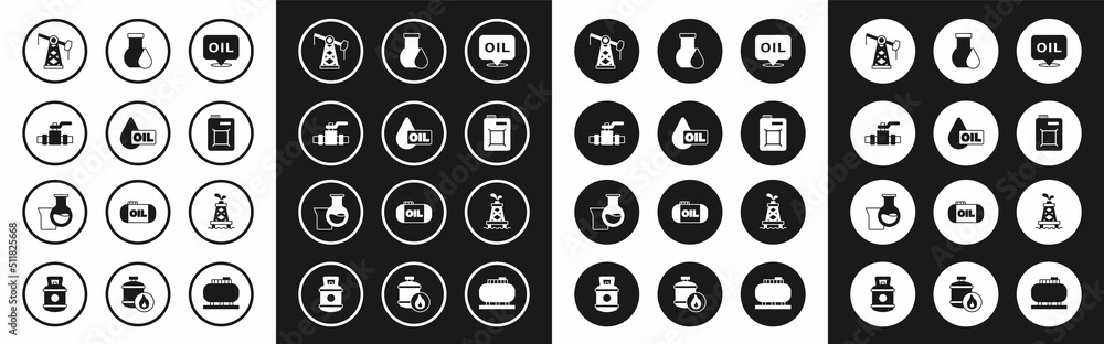 Set Word oil, Oil drop, Metallic pipes and valve, pump pump jack, Canister for motor, petrol test tube, rig and icon. Vector Set Word oil, Oil drop, Metallic pipes and valve, pump pump jack, Canister for motor, petrol test tube, rig and icon. Vector