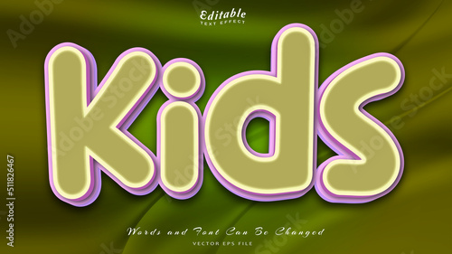 kids editable text effect, free font