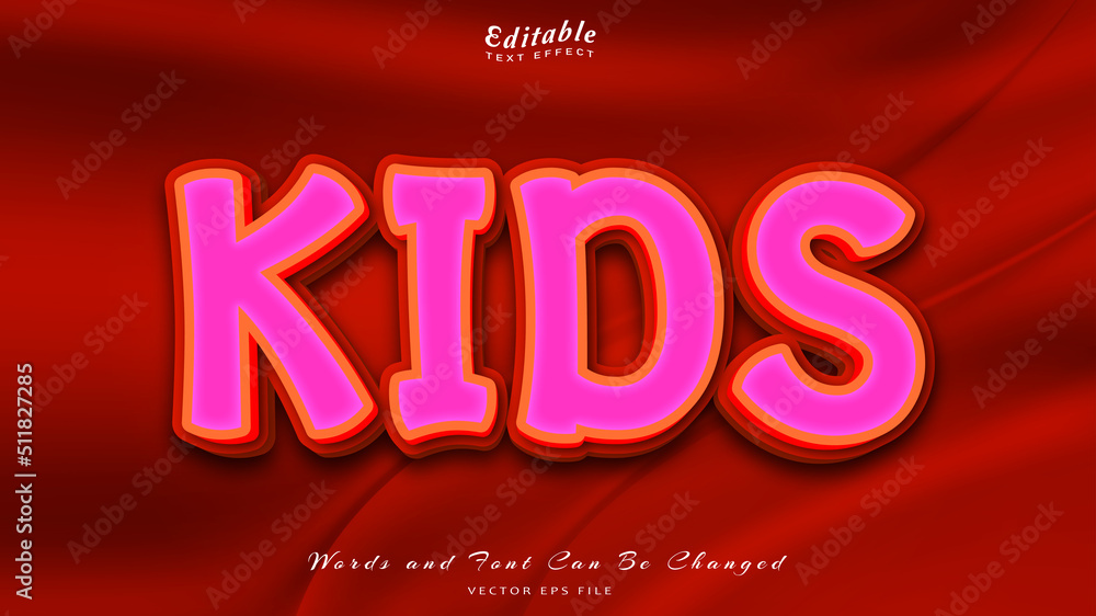 kids editable text effect, free font kids editable text effect, free font