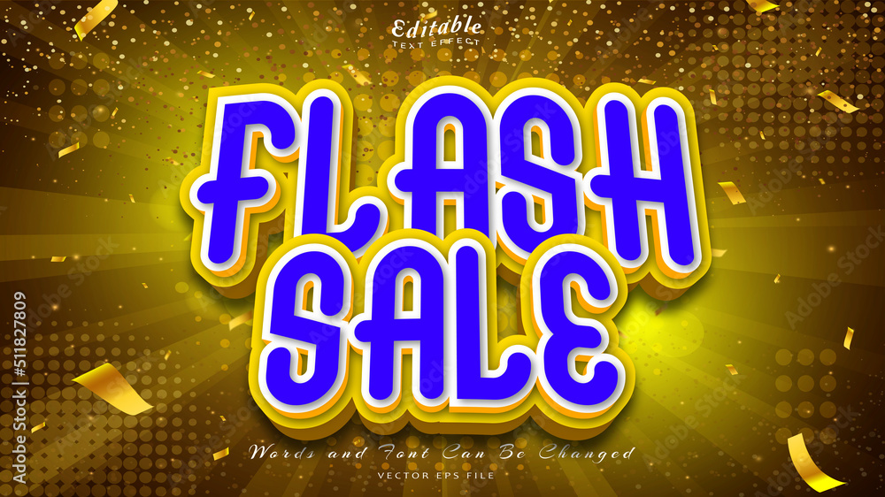 flash sale 3d style editable text effect